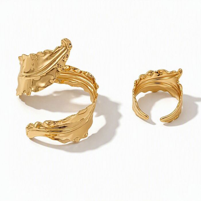 Pulseira-e-Anel-Folha-Dourado-1